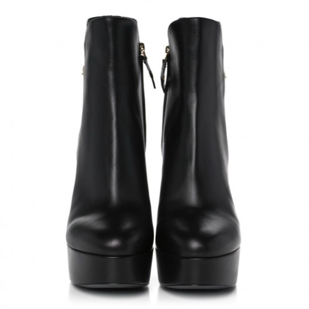 Louis Vuitton Black and Brown Heeled Boots with Animal Print - Picture 3 of 6
